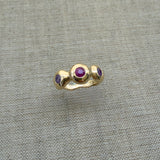 Pebble Ring, Ruby & Purple Sapphire in Solid 14k Gold - Dea Dia