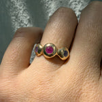 Pebble Ring, Ruby & Purple Sapphire in Solid 14k Gold - Dea Dia