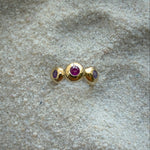 Pebble Ring, Ruby & Purple Sapphire in Solid 14k Gold - Dea Dia