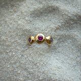 Pebble Ring, Ruby & Purple Sapphire in Solid 14k Gold - Dea Dia
