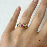 Pebble Ring, Ruby & Purple Sapphire in Solid 14k Gold - Dea Dia