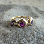 Pebble Ring, Ruby & Purple Sapphire in Solid 14k Gold - Dea Dia