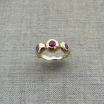 Pebble Ring, Ruby & Purple Sapphire in Solid 14k Gold - Dea Dia