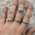 Pebble Ring, Sapphire & Mali Garnet in Recycled Silver - Dea Dia
