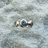 Pebble Ring, Sapphire & Mali Garnet in Recycled Silver - Dea Dia