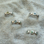 Pebble Ring, Sapphire & Mali Garnet in Recycled Silver - Dea Dia