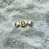 Pebble Ring, Sapphire & Mali Garnet in Recycled Silver - Dea Dia