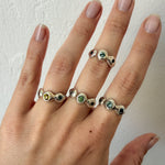 Pebble Ring, Sapphire & Mali Garnet in Recycled Silver - Dea Dia