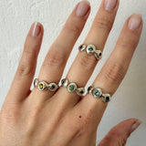 Pebble Ring, Sapphire & Mali Garnet in Recycled Silver - Dea Dia
