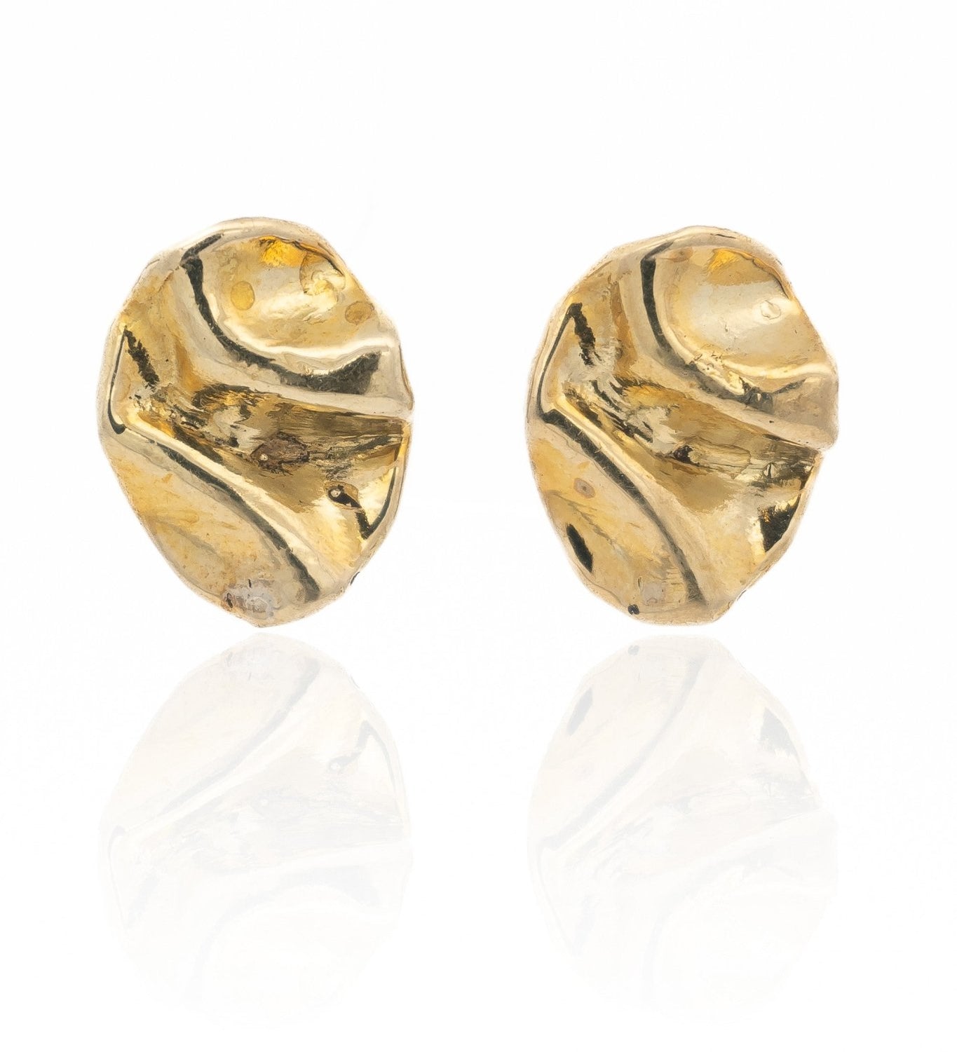 Perdido Folded Gold Stud Earrings - Dea Dia