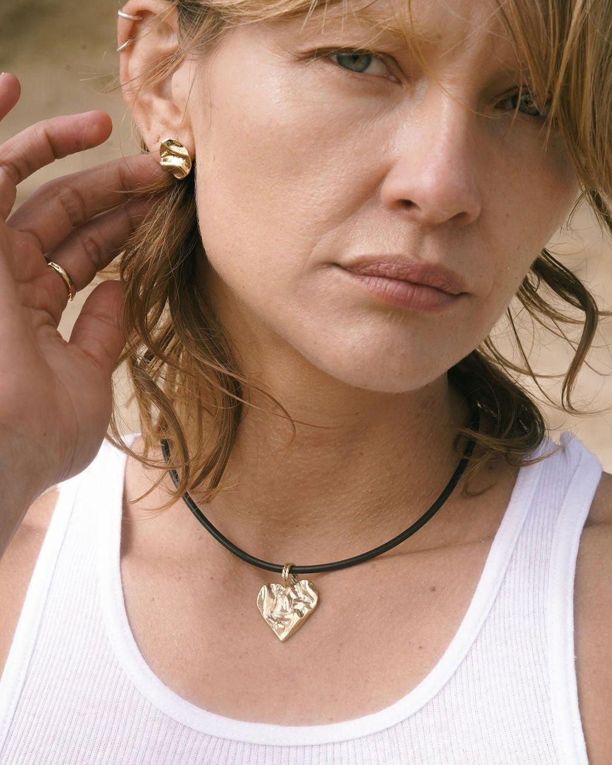 Perdido Folded Gold Stud Earrings - Dea Dia
