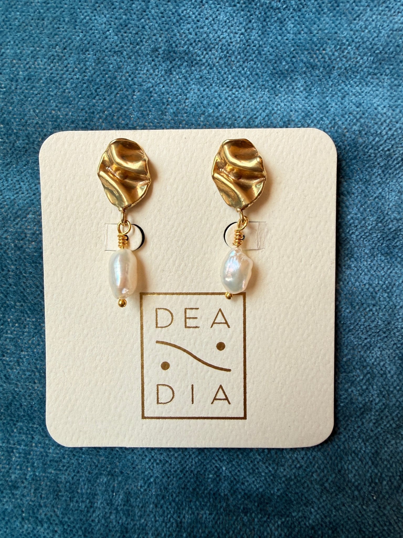 Perdido Folded Gold Stud Earrings - Dea Dia