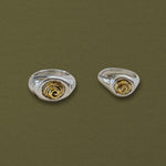 Petite Spiral Shell Signet Ring, Mixed Metal - Dea Dia