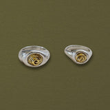 Petite Spiral Shell Signet Ring, Mixed Metal - Dea Dia