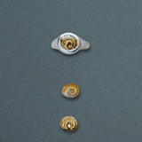 Petite Spiral Shell Signet Ring, Mixed Metal - Dea Dia