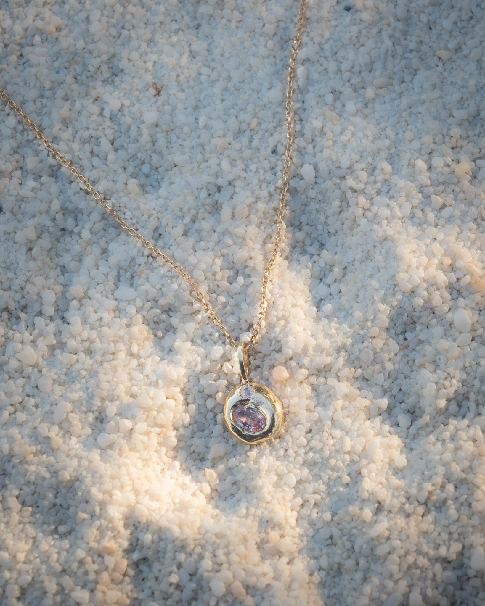 Pink & Milky Sapphire Alchemy Charm - Dea Dia