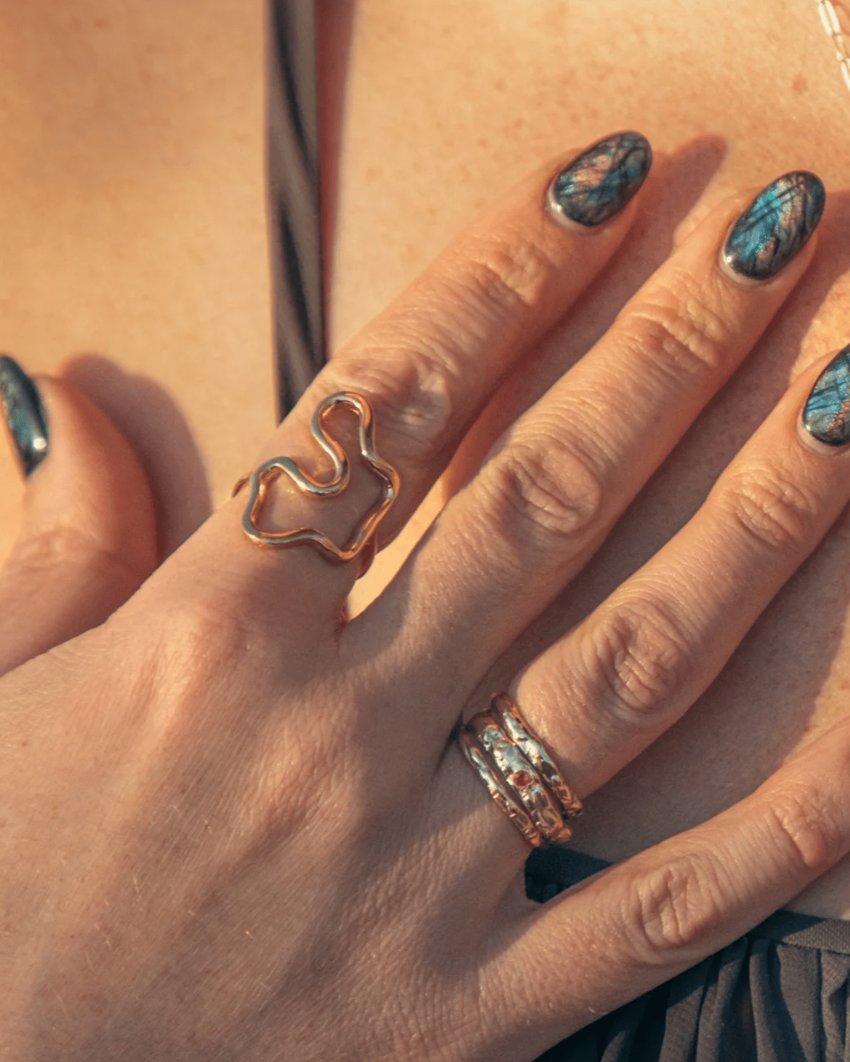 Puddle Ring - Gold or Silver Abstract Ring - Dea Dia