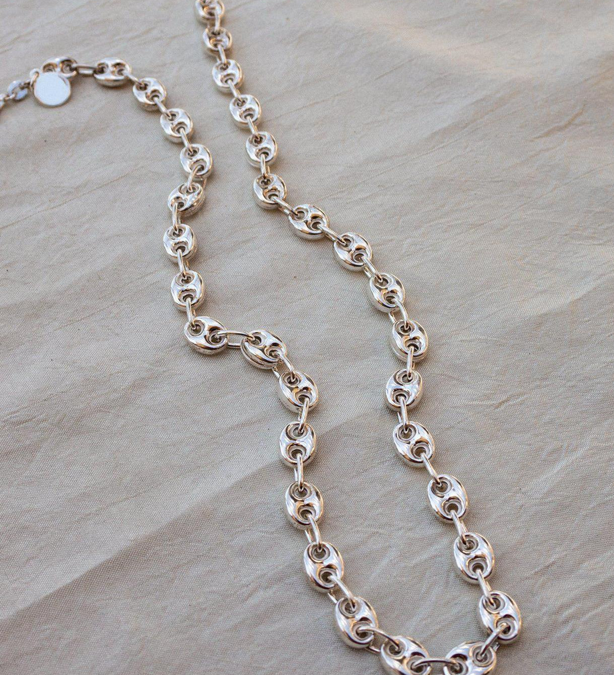 Puffy Silver Mariner Chain Necklace - Dea Dia