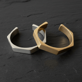 Ridge Cuff - Geometric Cuff Bracelet in Gold or Silver - Dea Dia
