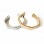 Ridge Cuff - Geometric Cuff Bracelet in Gold or Silver - Dea Dia
