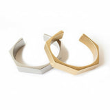 Ridge Cuff - Geometric Cuff Bracelet in Gold or Silver - Dea Dia