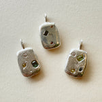 Sand Cast Gemstone Silver Ingot Pendant - Dea Dia