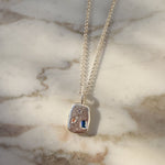 Sand Cast Gemstone Silver Ingot Pendant - Dea Dia