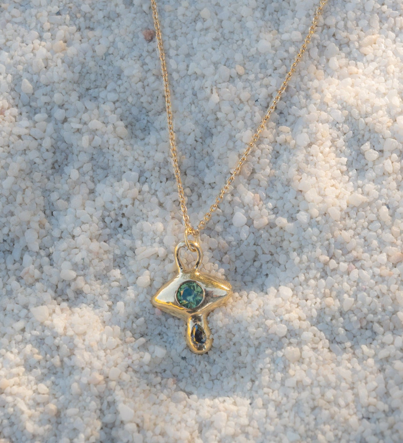 Sapphire and Diamond Crying Eye Charm - Dea Dia