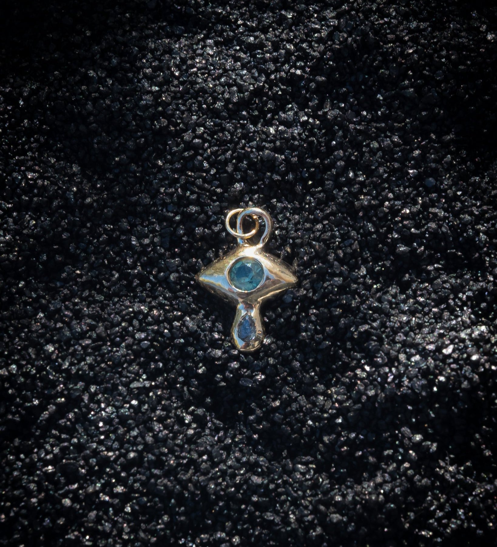 Sapphire and Diamond Crying Eye Charm - Dea Dia