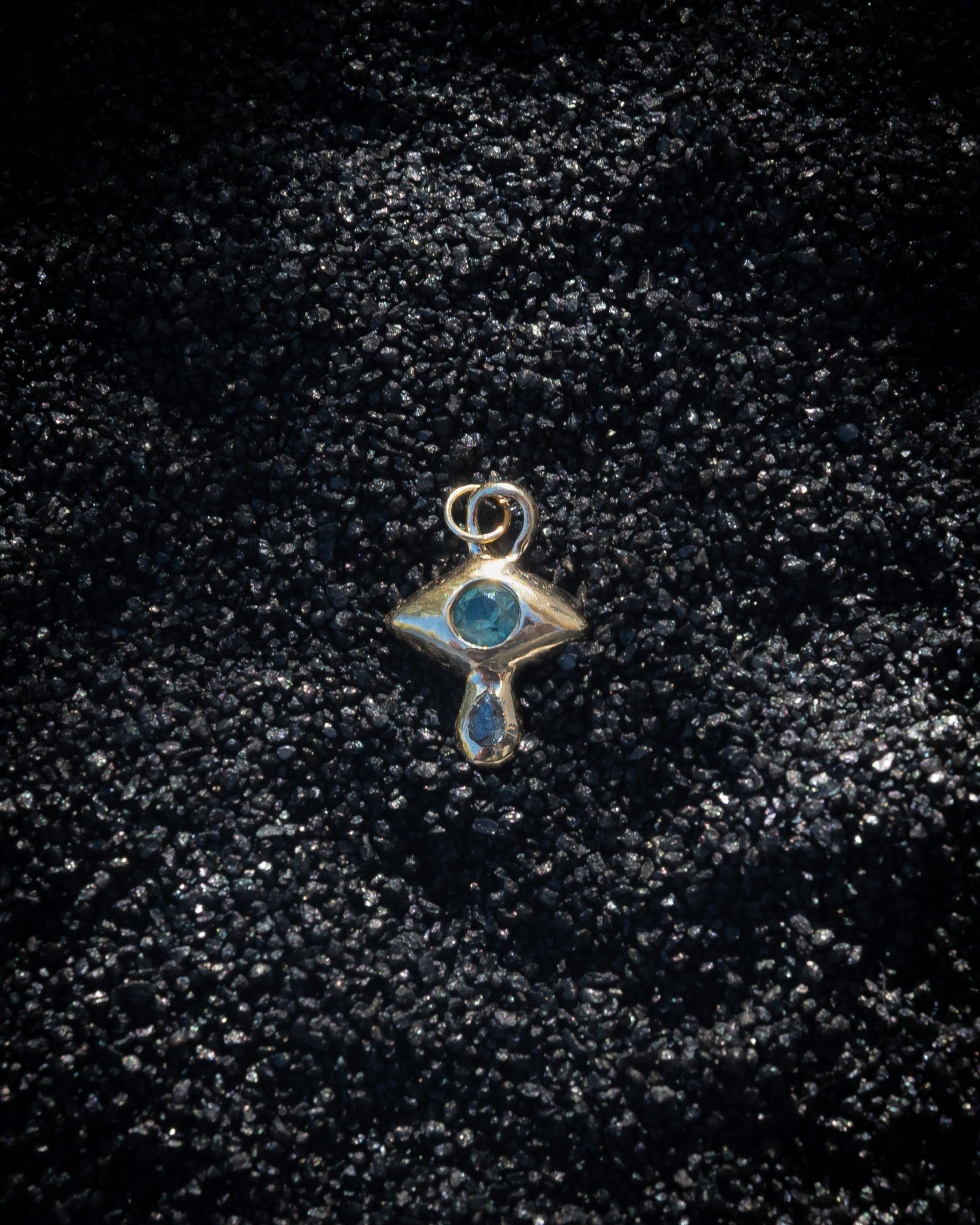 Sapphire and Diamond Crying Eye Charm - Dea Dia