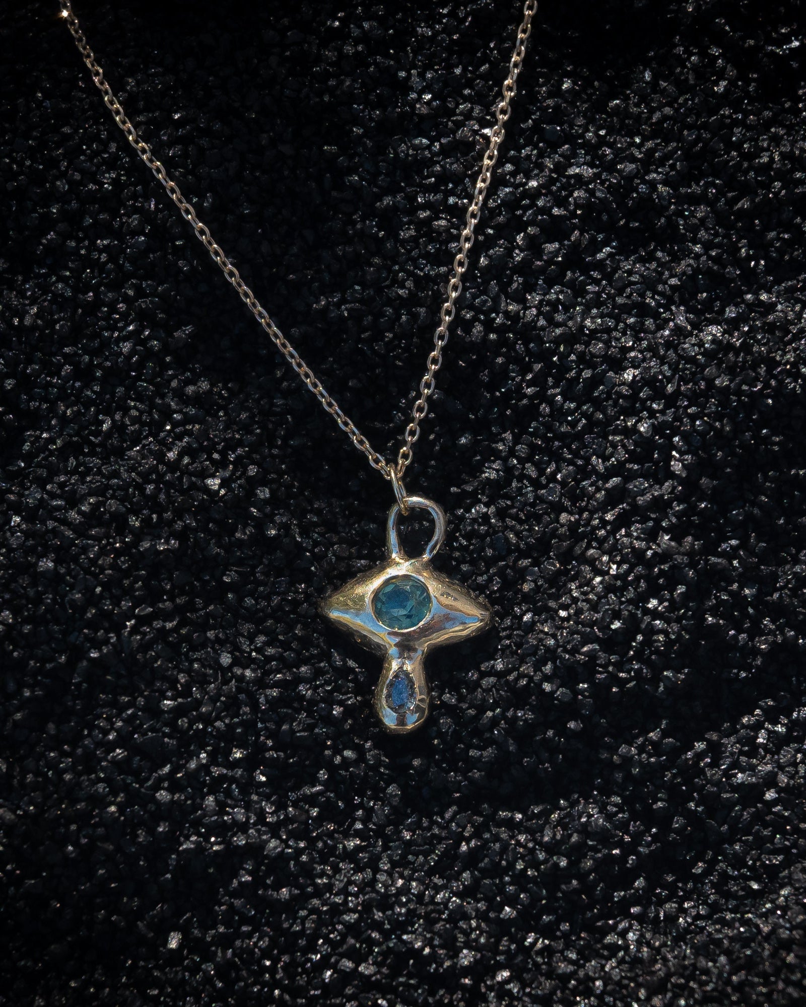 Sapphire and Diamond Crying Eye Charm - Dea Dia