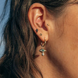 Sapphire and Diamond Crying Eye Hoop Earrings - Dea Dia