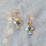 Sapphire and Diamond Crying Eye Hoop Earrings - Dea Dia