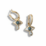 Sapphire and Diamond Crying Eye Hoop Earrings - Dea Dia