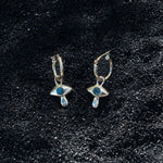 Sapphire and Diamond Crying Eye Hoop Earrings - Dea Dia