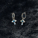 Sapphire and Diamond Crying Eye Hoop Earrings - Dea Dia