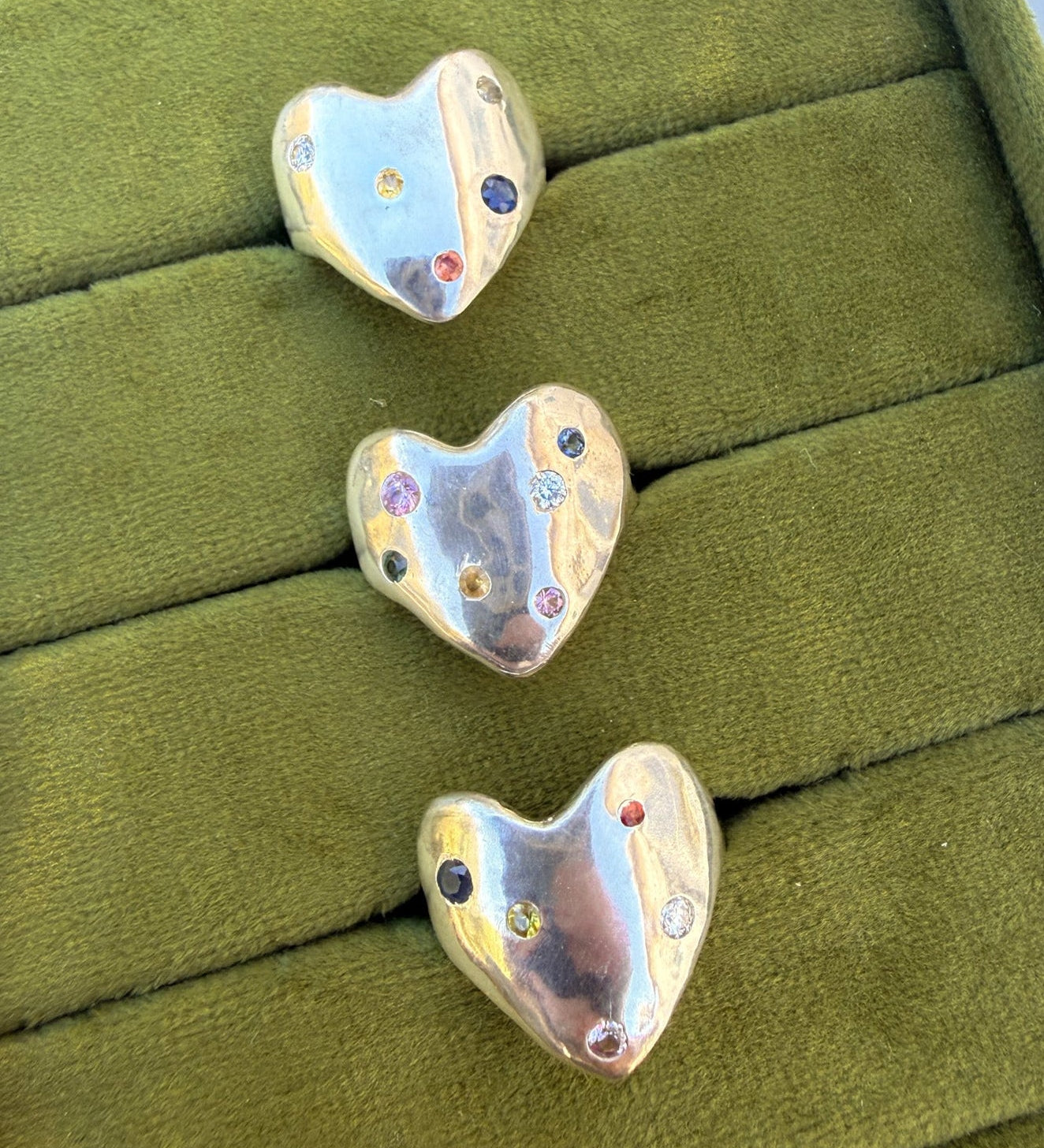 Sapphire Eros Silver Heart Ring - Dea Dia