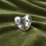 Sapphire Eros Silver Heart Ring - Dea Dia
