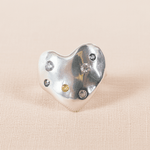 Sapphire Eros Silver Heart Ring - Dea Dia