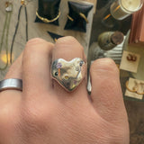 Sapphire Eros Silver Heart Ring - Dea Dia