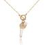 Selene Gold Charm Necklace with Pearl and Crystal - Dea Dia