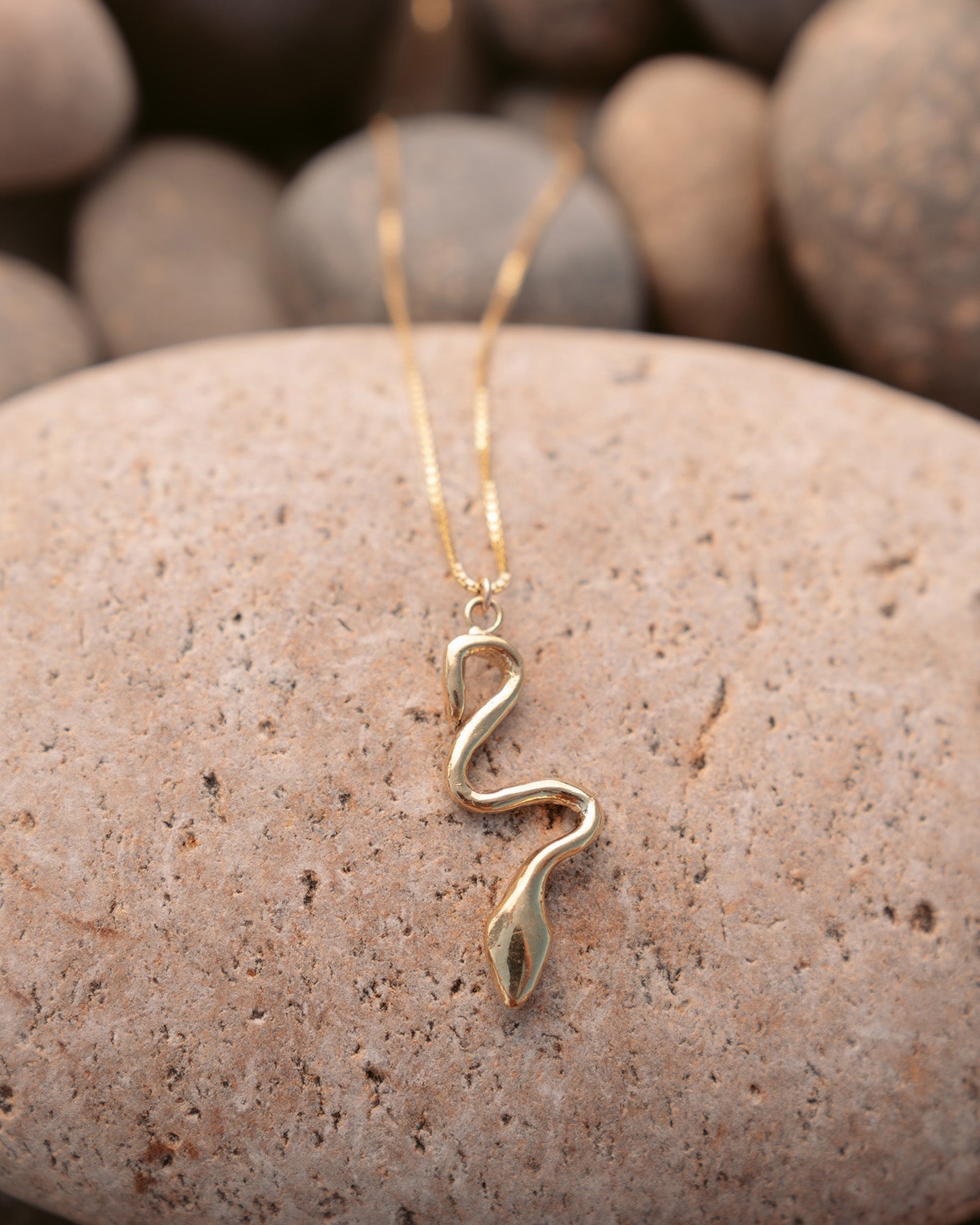 Serpentina Charm Necklace - Silver or Brass - Dea Dia