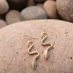 Serpentina Snake Dangle Earrings - Brass or Silver - Dea Dia