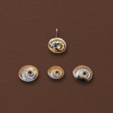 Shiva Shell Charm, 14k Gold with Teal Sapphire - Dea Dia