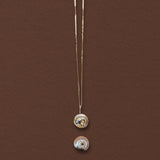 Shiva Shell Charm, 14k Gold with Teal Sapphire - Dea Dia