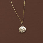 Shiva Shell Charm, 14k Gold with Teal Sapphire - Dea Dia