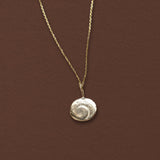 Shiva Shell Charm, 14k Gold with Teal Sapphire - Dea Dia