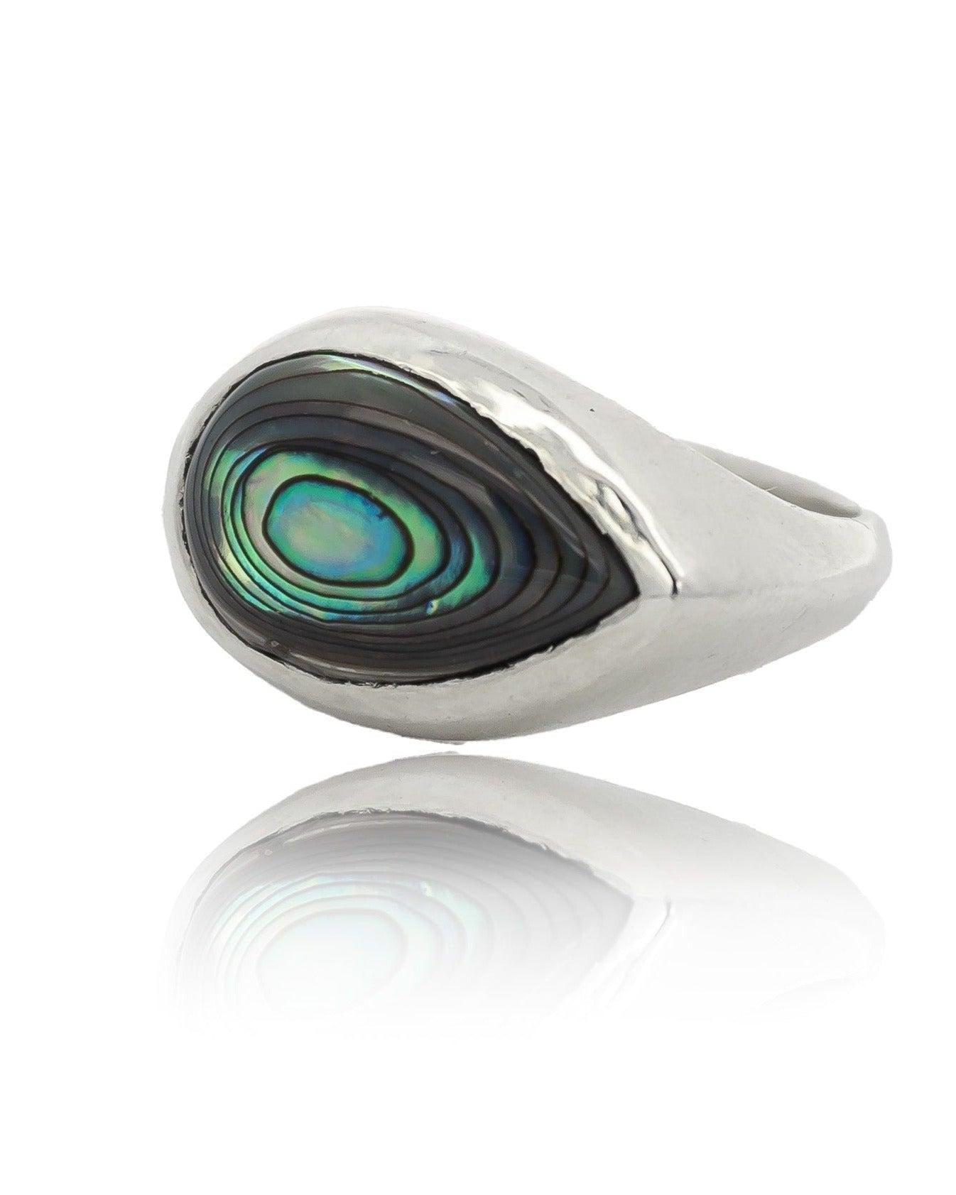 Silver Abalone Teardrop Ring - Dea Dia