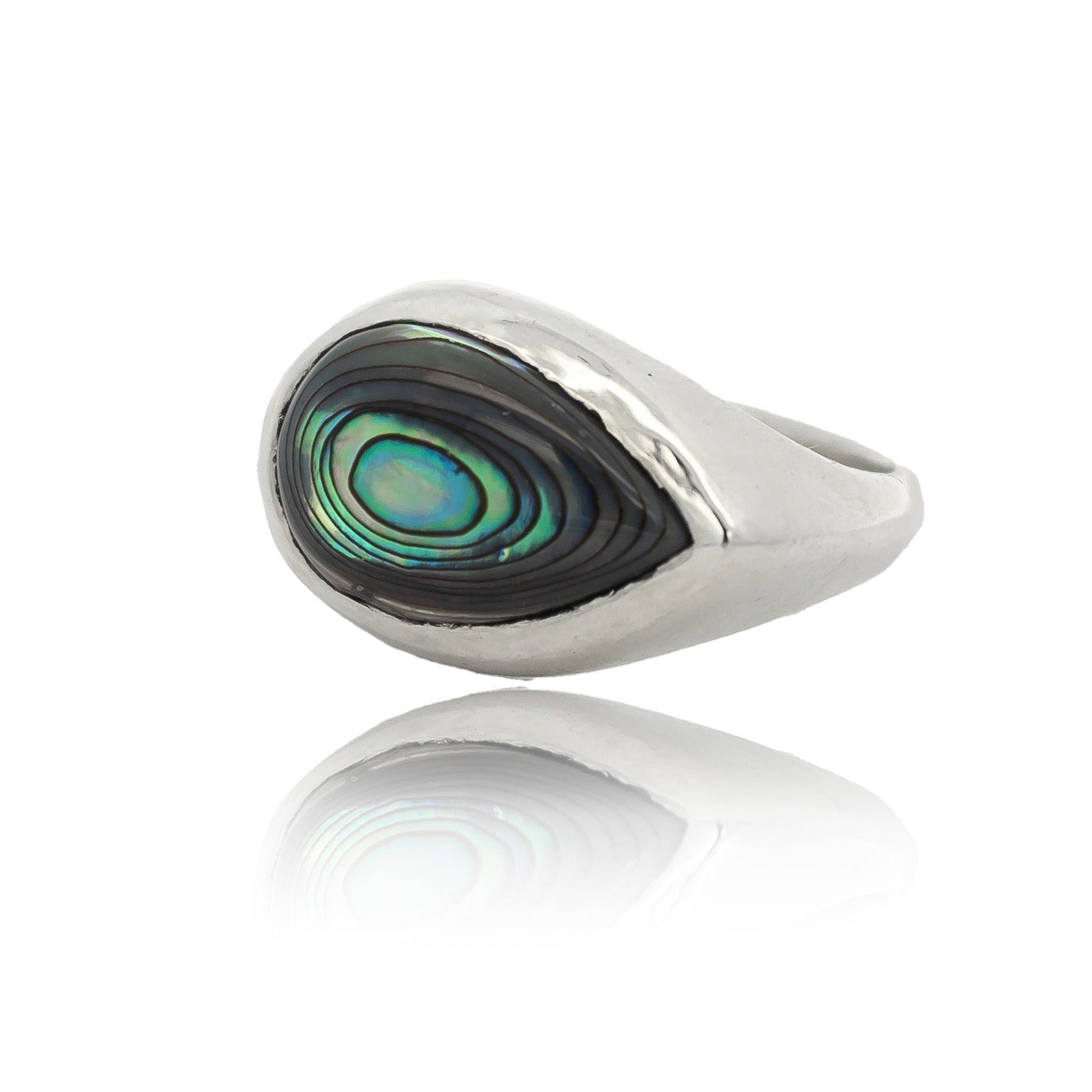 Silver Abalone Teardrop Ring - Dea Dia