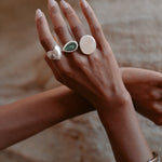 Silver Abalone Teardrop Ring - Dea Dia